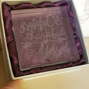 Engraved Glass Paper Weight In Box